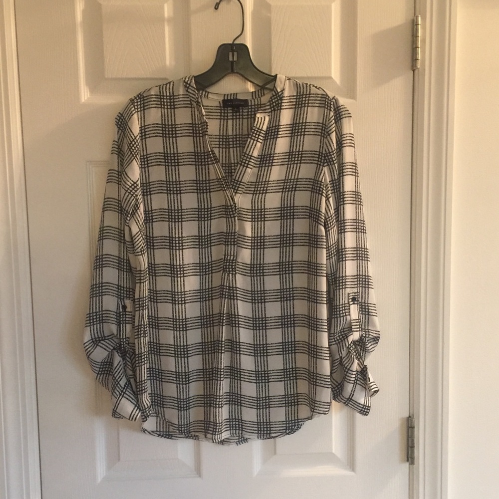 The Limited black and white blouse